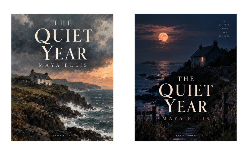Example pair of covers for The Quiet Year by Maya Ellis