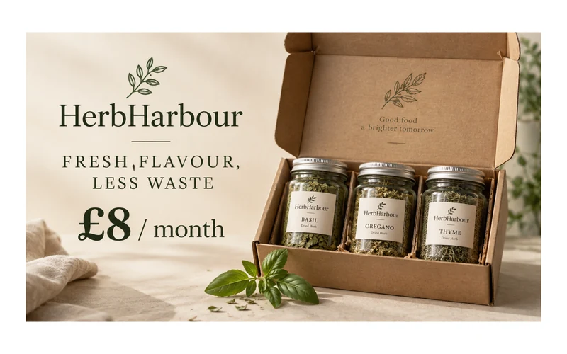 Example herb subscription box from HerbHarbour, priced at £8 a month